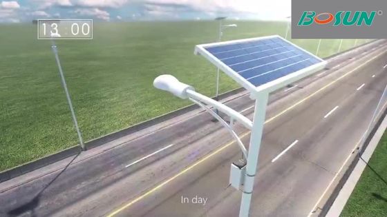 하나의 14000lm 30W 80W LED 태양 광 발전 가로등 18V 극 설치에서 모두