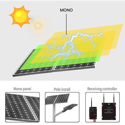 하나의 14000lm 30W 80W LED 태양 광 발전 가로등 18V 극 설치에서 모두