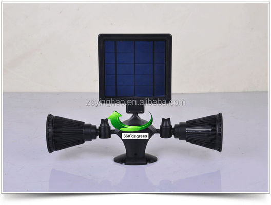 12LEDs 20-600루멘 솔라 모션 센서 스포트라이트 듀얼 헤드 솔라 스포트라이트