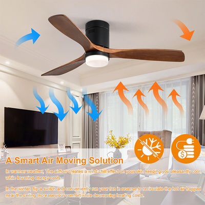 산업 작풍 65 와트 나무로 되는 잎 천장 선풍기 90lm/w 120v 천장 선풍기 램프