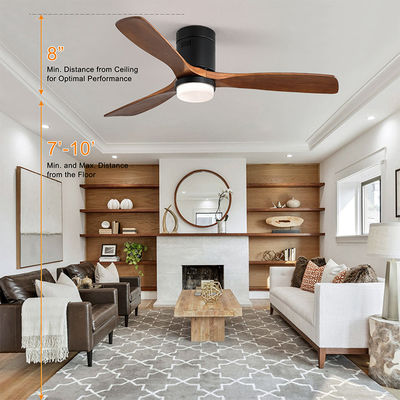 산업 작풍 65 와트 나무로 되는 잎 천장 선풍기 90lm/w 120v 천장 선풍기 램프