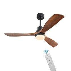 빛과 220VDC 65W 3 나무로 된 칼날 모던 리빙 방 공 냉 팬은 접촉하여 줍니다