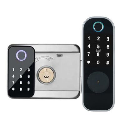 Ttlock Tuya APP 아이언 게이트 실버 블랙 용 양면 지문 잠금 장치