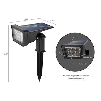 조정 가능한 250LM LED 태양 광 조경 조명